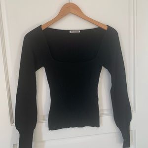 Reformation cropped sweater - squared neck.